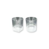 3 AdetKristal Sert Plastik Mika Yuvarlak ve Kare Bardak 10'arlı Paket