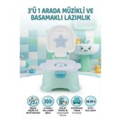 3 İn 1 Müzikli Basamaklı Lazımlık Pilli Ve Kaydırmaz Tabanlı Eğitici Hijyenik Tuvalet Eğitimi Seti