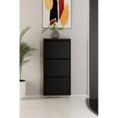 3 Kapaklı Metal Ayakkabılık Siyah Siyah