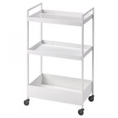 3 Katlı Servis Arabası Beyaz Renk 50.5x30x83 cm Düzenleyici Raf Ünitesi Çelik