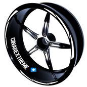 3 Parça Tasarımlı Süt Beyaz Jant Şeridi Sticker Çınar Extreme