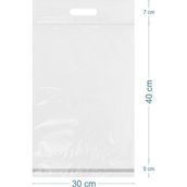 30X40+5+7CM El Geçmeli Lüx Mat Beyaz Cepsiz Kargo Poşeti - 1000 Adet