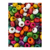 312 KONSEPT 8 Mm Renkli Ahşap Burger Boncuk Iri Delik Ahşap Boncuk (ELLİ ADET) Çap 15mm ~ 50 Adet