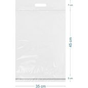 35X45+5+7CM El Geçmeli Lüx Mat Beyaz Cepsiz Kargo Poşeti - 100 Adet