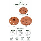 3'lü Set Sırlı Dolma Sarma Taşı ( 19-21-27)Cm - Kahve