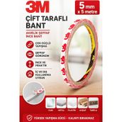 3m Çift Taraflı Bant Şeffaf İnce Akrilik Güçlü Yapışkan Bant 5 Mm X 5 Metre 1
