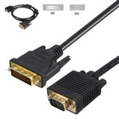 3m Metre 24+5 DVI to VGA Kablo - Altın Uçlu Dvi Vga Kablo