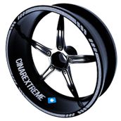 4 Parçalı Kesikli Tasarımlı Yaldızlı Gümüş Jant Şeridi Sticker Çınar Extreme