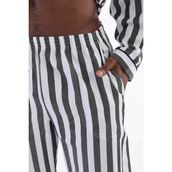 4007 Uzun Kol Çizgili Gaffur Erkek Pijama Takım - Antrasit - 2XL
