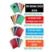 40'LI EVA SETİ A4 20 X 30 CM DÜZ EVA YAPIŞKANLI EVA SİMLİ EVA YAPIŞKANLI SİMLİ EVA KAĞIDI