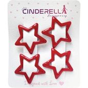 4'lü Kırmızı Renkli Yıldız Çıt Çıt Toka Seti 3.2 cm - Yıldızlı Çıtçıt Toka Çıtçıtlı Saç Tokası - Tek Ebat