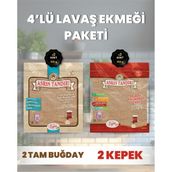 4'lü Lavaş Paketi (2 Paket Ekşi Hamurlu Kepekli+2 Paket Ekşi Hamurlu Tam Buğday) 4X330GR. - 4 Adet