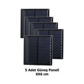 5 Adet Güneş Paneli Seti 60x60mm Mini Solar Panel Deney Seti Robotik Okul Projesi Hobi Eğitim Kiti