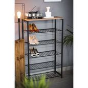 5 METAL RAFLI AHŞAP TABLALI DRESUAR SALON SEHPA VE AYAKKABILIK ÇOK AMAÇLI MOBİLYA
