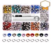 5 mm Renkli Metal Kuş Gözü 300 Set ve Saklama Kutusu