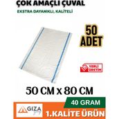 50 Adet - 50x80 Cm- Naylon Çuval - Sentetik Çuval - Saman Çuval - Moloz Çuvalı - Şeker Un Çuvalı