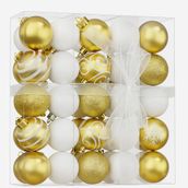 50 Adet Lüx Yılbaşı Ağacı Süsü Set Ağacı Süslemeleri Topları Topu Parti Asılı Top Yılbaşı Süsleri 4 cm Gold