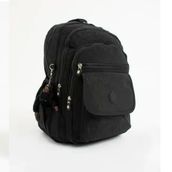 571 Collections 571-2A Ultra Hafif Çok Cepli Su Geçirmez Siyah Unisex Sırt Çantası
