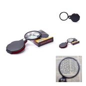 5x 60mm Cam Optik Lens,katlabilir,deri Kaplamalı Cep Büyüteçxx1051