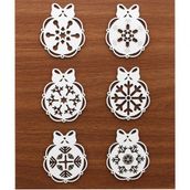 6 Adet 8cm Yılbaşı Ağaç Süsü Ahşap Kar Tanesi Boyanabilir