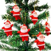 6 Adet Küçük Noel Baba Çam Ağacı Yılbaşı Süsü