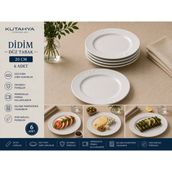 6 Adet Kütahya Porselen Didim Otel Düz tabak
