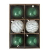 6 Adet Lüx Yılbaşı Ağacı Süsü Set Ağacı Süslemeleri Topları Topu Parti Asılı Top Yılbaşı Süsleri 8 cm (Karışık)