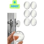 6 Adet Şeffaf Silikon Kapı Kolu Mobilya Koruma Darbe Pedi Stoper Duvar Koruyucu Kapı Durdurma Seti