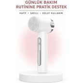 6 Başlıklı Şarjlı Elektrikli Yüz Temizleme Cihazı 15 Kademeli Type-C Bakım Fırçası - Beyaz