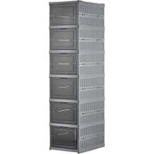 6 Katlı Katlanabilir Organizer, Çok Amaçlı Ayakkabılık, Taşınabilir Portatif, 25.5 x 34.5 x 105 cm (ANTRASİT)