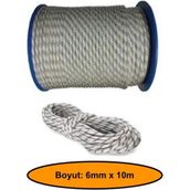 6 mm Sentetik Iskota Halat Dağcı Ipi, Kamyoncu Halatı, Outdoor Kamping Piknik Salıncak Halatı, 10 Metre