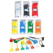 700 Adet Etiketli Kablo Bağı, Güvenlik Etiket Bağı, Mühür Bağı, Ev Ofis Bahçe, Duvar Kablosu, Cırt Kelepçe, Plastik Cırt, Sarı, Yeşil, Mavi, Turuncu, Beyaz, Siyah, Kırmızı 100 er Adet