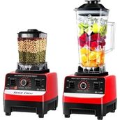 7000W Meyve ve Sebze Blender Seti, Kırmızı, 2.5+1 L, Profesyonel Kullanım - Altın - Turkuaz