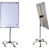 70X100 cm Laminant Yüzeyli Yıldız Desenli Mobil Ayaklı Yazı Tahtası - Ahşap - Beyaz - Seçenek 1