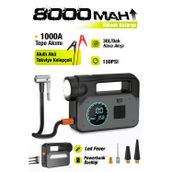 7GO 7A2 8000mAh Akü Takviyeli Hava Pompası 1000A Jump Starter, 150 PSI Dijital Lastik Şişirme Kompre