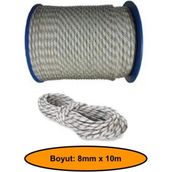 8 mm Sentetik Iskota Halat, Dağcı Ipi, Kamyoncu Halatı, Outdoor Kamping Piknik Salıncak Halatı, 10 Metre