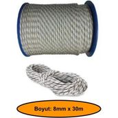 8 mm Sentetik Iskota Halat, Dağcı Ipi, Kamyoncu Halatı, Outdoor Kamping Piknik Salıncak Halatı, 30 Metre