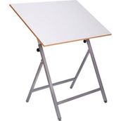 80X120 Ekonomik Çizim Masası Seti Beyaz, Dayanıklı ve Şık Tasarım - Ahşap - Beyaz - Seçenek 1