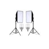 AA Plus Ikili Softbox Seti (50X70 Cm) Lambalı Toplam 9000 Lümen Beyaz