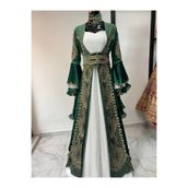 Aashiv's Collection Kına Elbisesi Bindallı Kaftan koyu yeşil Tek Ebat
