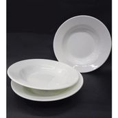 abnturk 12 Adet Beyaz Melamin Çukur Yemek Tabağı 21X3CM Haşlama,kurufasulye Hesaplı Sulu Yemek Kabı Kaliteli