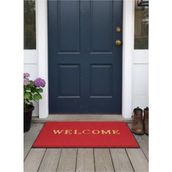 Abnturk 58X38 Dikdörtgen Kapı Önü Paspas Welcome Yazılı Kırmızı Paspas - 58 x 66 cm