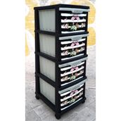 abnturk Büyük Boy Flamingo Desen 4 Çekmeceli Tekerlekli Komidin 93cm Yükseklik Demonte Dolap, abn-2022-07-20-flmgoalksn