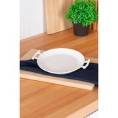 Acar 22.5 cm Bianco Perla Yuvarlak Kulplu Servis Tabak