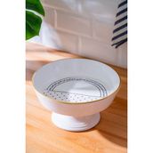 Acar Feel Good 23 cm Ayaklı Sunum Tabağı Seramik Malzeme ile Bej Renkli Modern Tasarım