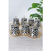 Acar Master Magic Dama Dekor 8 Parça Standlı Porselen Baharat Takımı