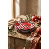 Acar Nuances Porselen 6'lı Pasta Tabak 20CM - YOK - Kırmızı