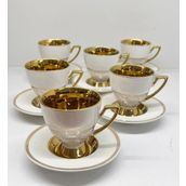 Acar Swan Gold Yaldızlı 6 Kişilik Porselen Kahve Fincan Takımı