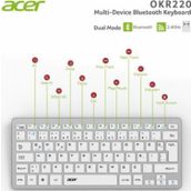 Acer OKR220 Beyaz Multidevice Dual Mode 2.4 GHz Bluetooth Klavye