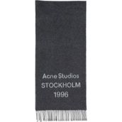 Acne Studios Siyah Gri Kadın Yün Atkı - Siyah - Beyaz - Standart